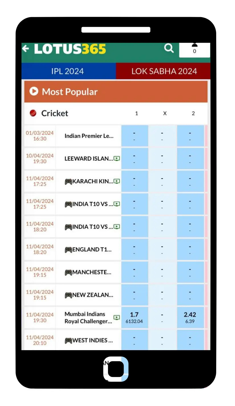 lotus 365 app cricket