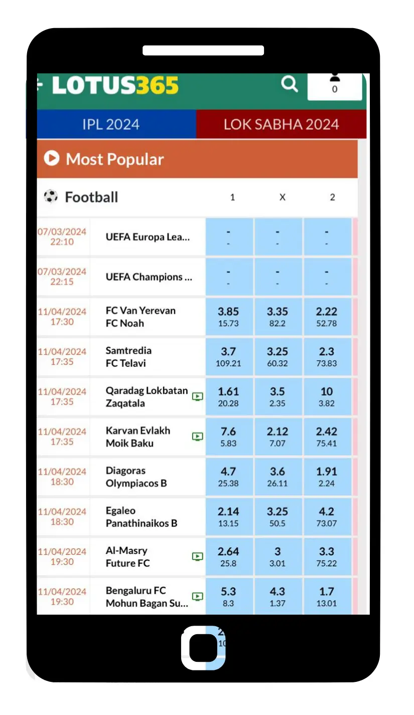 lotus 365 app football